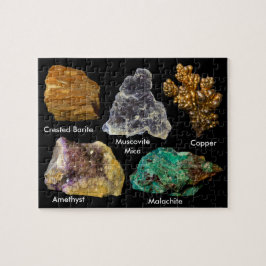 Quebra-cabeça Minerais - Barite Mica Cobre Ametist Malachite