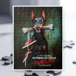 Quebra-cabeça Minha Casa, Sua Vida: Doberman Dog w. Osso - Engra