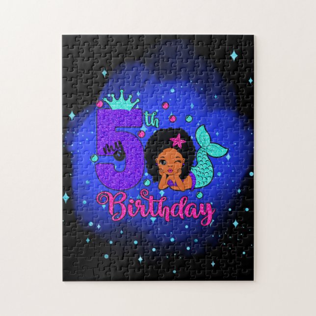 Quebra-cabeça Minha Sereia de Aniversário 5 (Vertical)