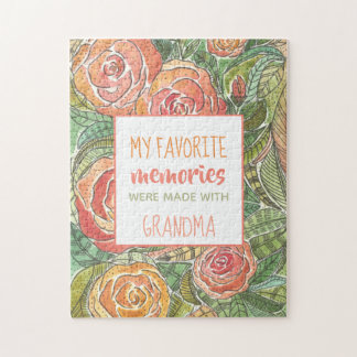 Quebra-cabeça Minhas Memórias Favoritas estão com vovó Rosas Ros