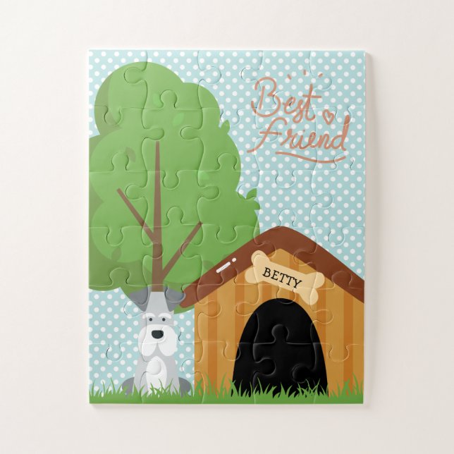 Quebra-cabeça Mini Schnauzer Pet Name (Vertical)