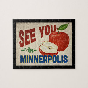 Quebra-cabeça Minneapolis Minnesota Apple - Viagens vintage