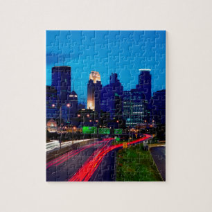 Quebra-cabeça Minneapolis Night Skyline