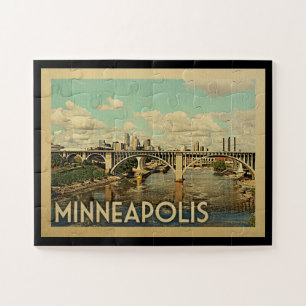 Quebra-cabeça Minneapolis Viagens vintage de Minnesota