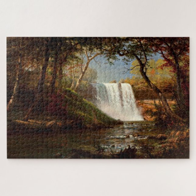 Quebra-cabeça Minnehaha Falls, pintura paisagística MN (Horizontal)