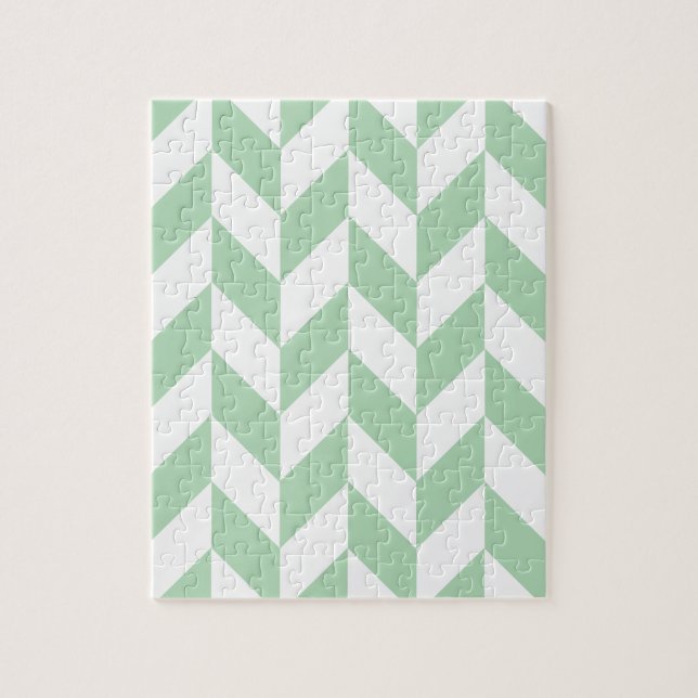 Quebra-cabeça Mint Green Herringbone Pattern (Vertical)