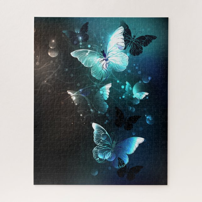 Quebra-cabeça Mint Night Butterflies (Vertical)