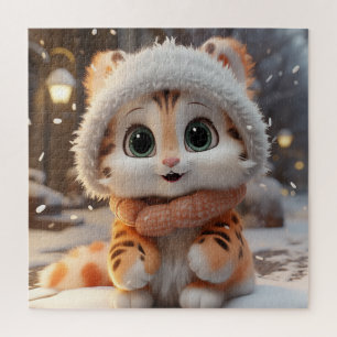 Quebra-cabeça Misha - Um leopardo de neve fofo