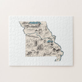 Quebra-cabeça Missouri Shaped Vintage Picrian Map