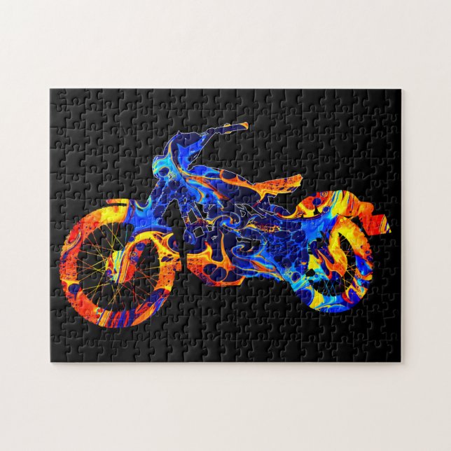 QUEBRA-CABEÇA MISTURA COLORIDA DE TINTA NEON PARA MOTOCICLETA (Horizontal)