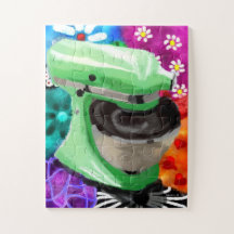 Misturador Funky Abstrato Art Verde Rosa