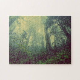 Quebra-cabeça Misty Forest Green Trees