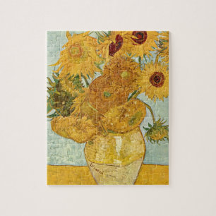 Quebra-cabeça Mit 12 Sonnenblumen do Stilleben de Vincent van