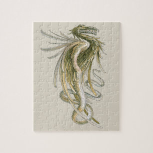 Quebra-cabeça Mitologia Vintage, Dragão Alado com Cauda Cobra