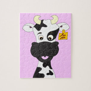 Quebra-cabeça Miúdos engraçados dos desenhos animados da vaca