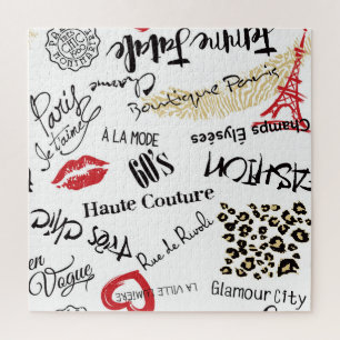 Quebra-cabeça Moda de Paris: padrão de glamour vintage.