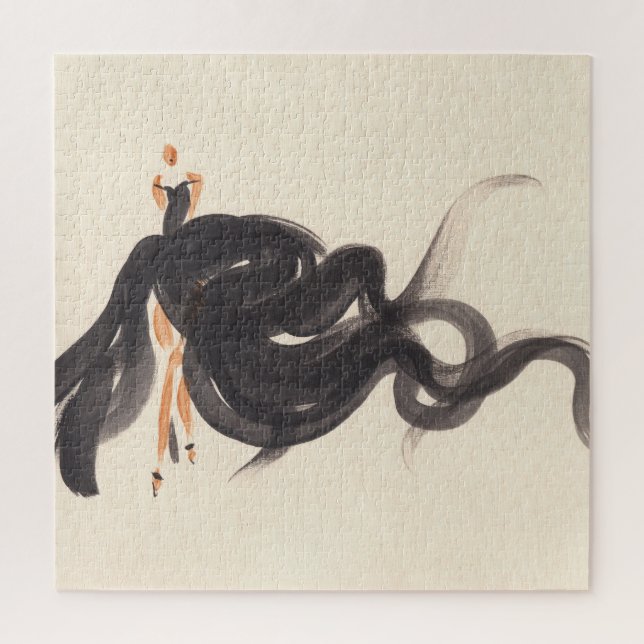 Quebra-cabeça Moda Elegante: Senhora das Aquarelas (Vertical)