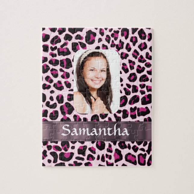 Quebra-cabeça Modelo de fotografia de leopardo rosa (Vertical)