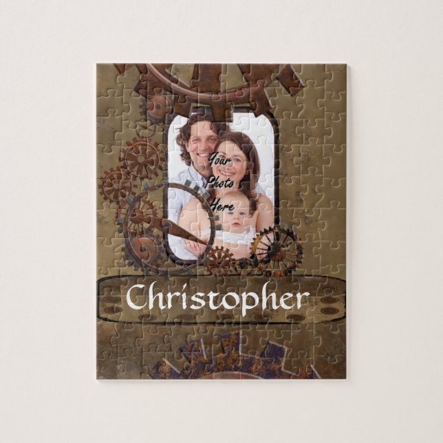 Quebra-cabeça Modelo personalizado de foto steampunk (Vertical)