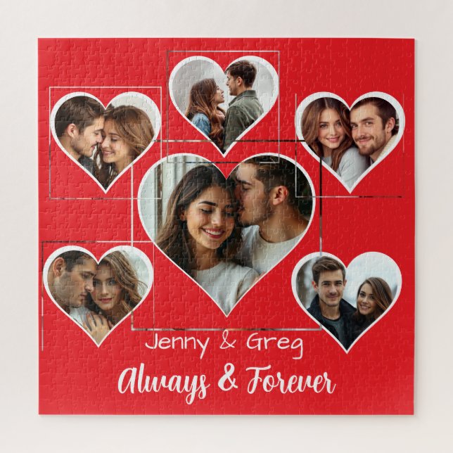 Quebra-cabeça Modelo Romântico de Seis Fotografias (Vertical)