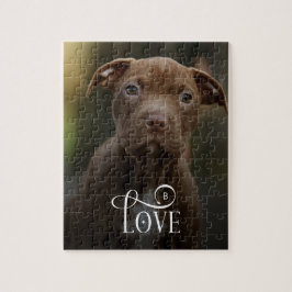 Quebra-cabeça Modern Love Custom Dog Pets Photo Monogram