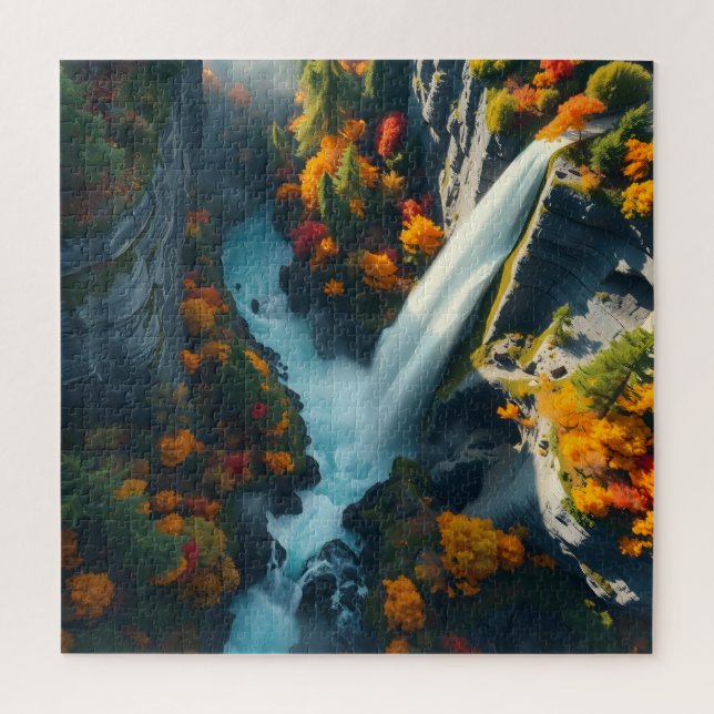 Quebra-cabeça Modern Navy & Gold Abstract Mountain Peak – Luxury (Vertical)