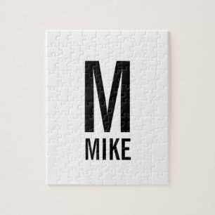 Quebra-cabeça Modern Personalized Monogram and Name
