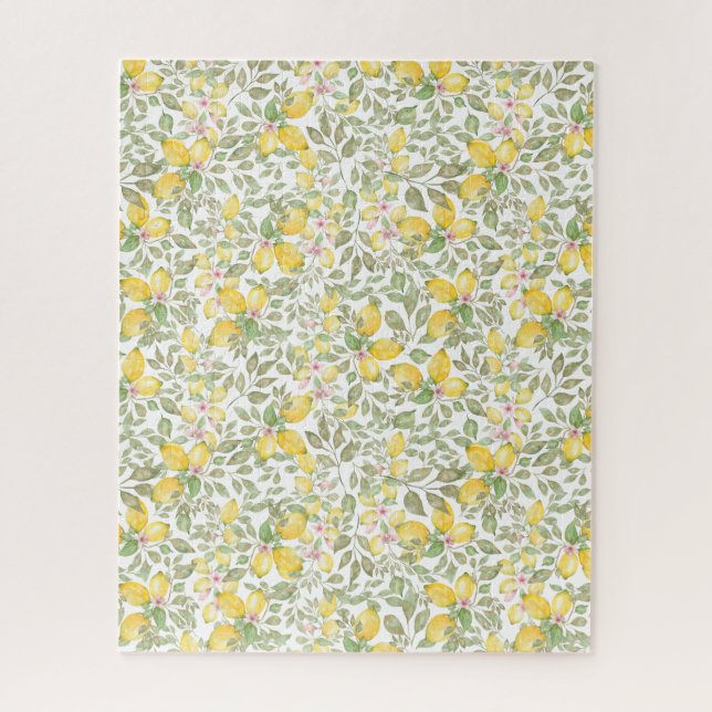 Quebra-cabeça Modern Watercolor Lemons Frutas de Citros (Vertical)