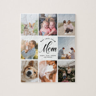 Quebra-cabeça Moderno Amo-Te Mãe Colagem Personalizada De Fotos