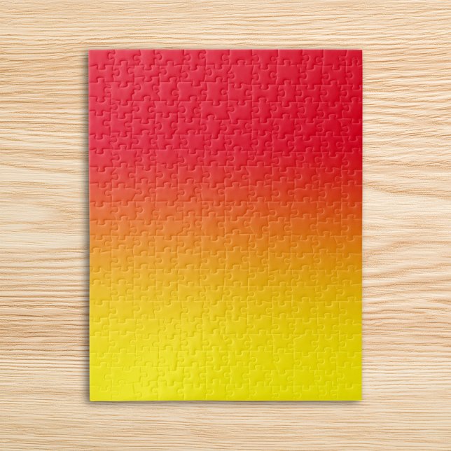 Quebra-cabeça Moderno Gradiente Vermelho e Amarelo Brilhante (Modern Bright Red and Yellow Ombre Jigsaw Puzzle)