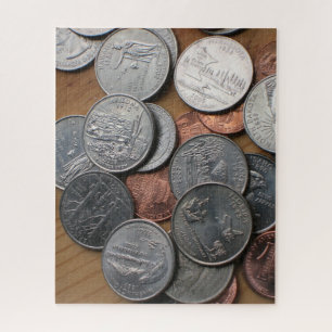 Quebra-cabeça - Moedas dos EUA na Mesa