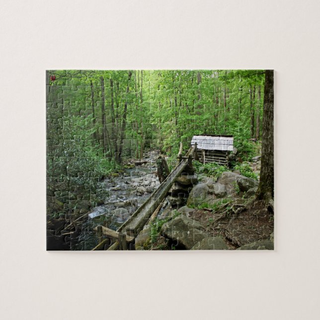 Quebra-cabeça Moinho Antigo Gatlinburg Tennessee (Horizontal)