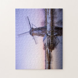 Quebra-cabeça Moinho de vento durante o nascer do sol em