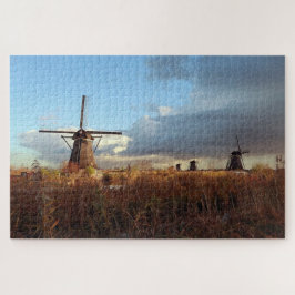 Quebra-cabeça Moinho de vento Kinderdijk Países Baixos Holanda C