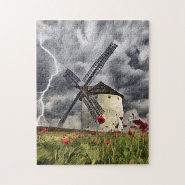 Quebra-cabeça Moinho Espanhol Numa Tempestade (Vertical)