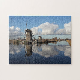 Quebra-cabeça Moinhos de Vento Kinderdijk Holanda Holanda Lâmina