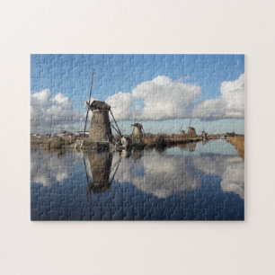Quebra-cabeça Moinhos de Vento Kinderdijk Holanda Holanda Lâmina
