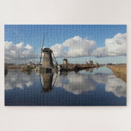 Quebra-cabeça Moinhos de Vento Kinderdijk Holanda Holanda Lâmina