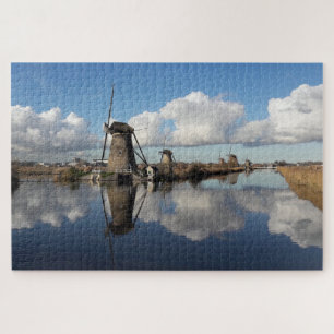 Quebra-cabeça Moinhos de Vento Kinderdijk Holanda Holanda Lâmina