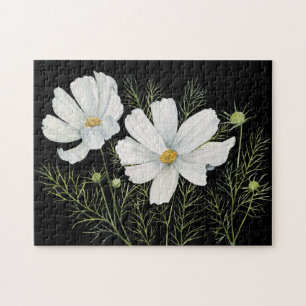 Quebra-cabeça Mola-d-água Branca de Cosmos Flores Botânicas