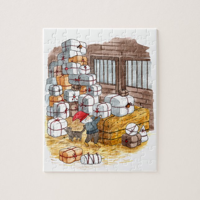 Quebra-cabeça Mola de Natal Tradicional para o Tomten Sueco  (Vertical)