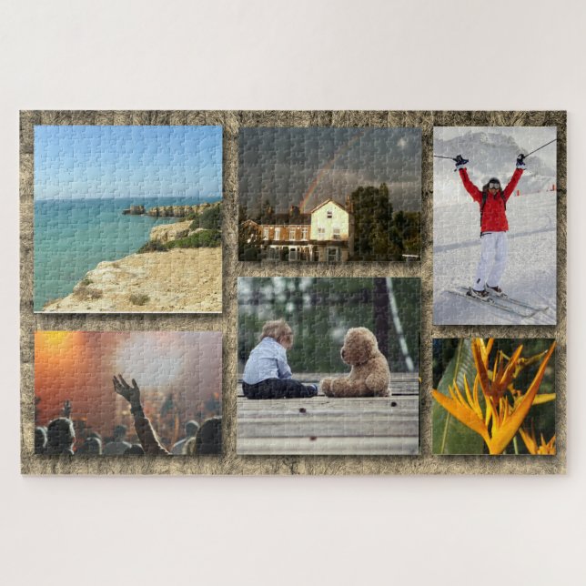Quebra-cabeça Moldura de Foto Personalizada Colagem Puzzle Jigsa (Horizontal)