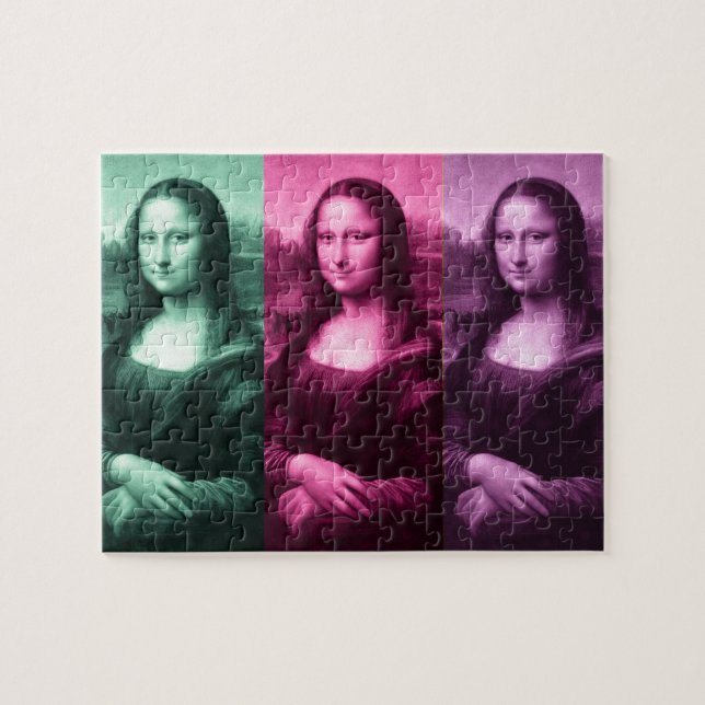 Quebra-cabeça Mona Lisa Green Pink Purple (Horizontal)