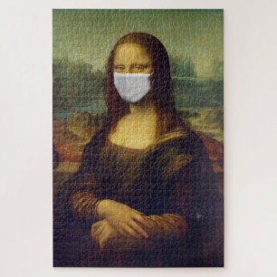 Quebra-cabeça Mona lisa numa máscara cirúrgica leonardo da vin