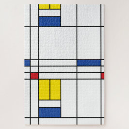 Quebra-cabeça Mondrian II Design de Arte Moderna Minimalista De