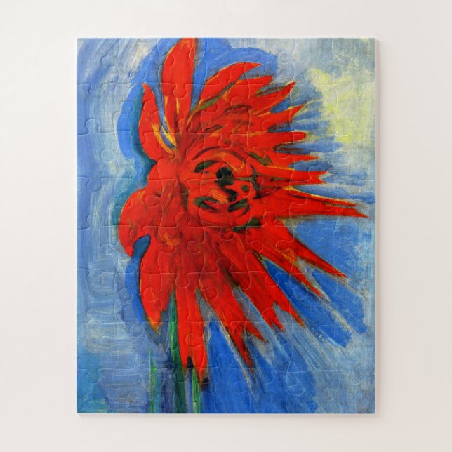 Quebra-cabeça Mondrian - Vermelho Chrysanthemum (Vertical)