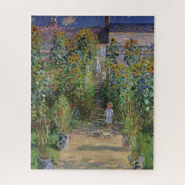 Quebra-cabeça Monet Garden Vetheuil Impressionim Pintura (Vertical)