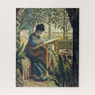 Quebra-cabeça Monet - Madame Monet Embroidering