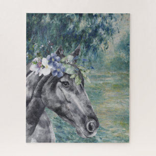 Quebra-cabeça Monet Morning Seine e Compilação de Cavalo Negro