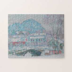 Quebra-cabeça Monet - Noruega, Vila Sandviken na Neve